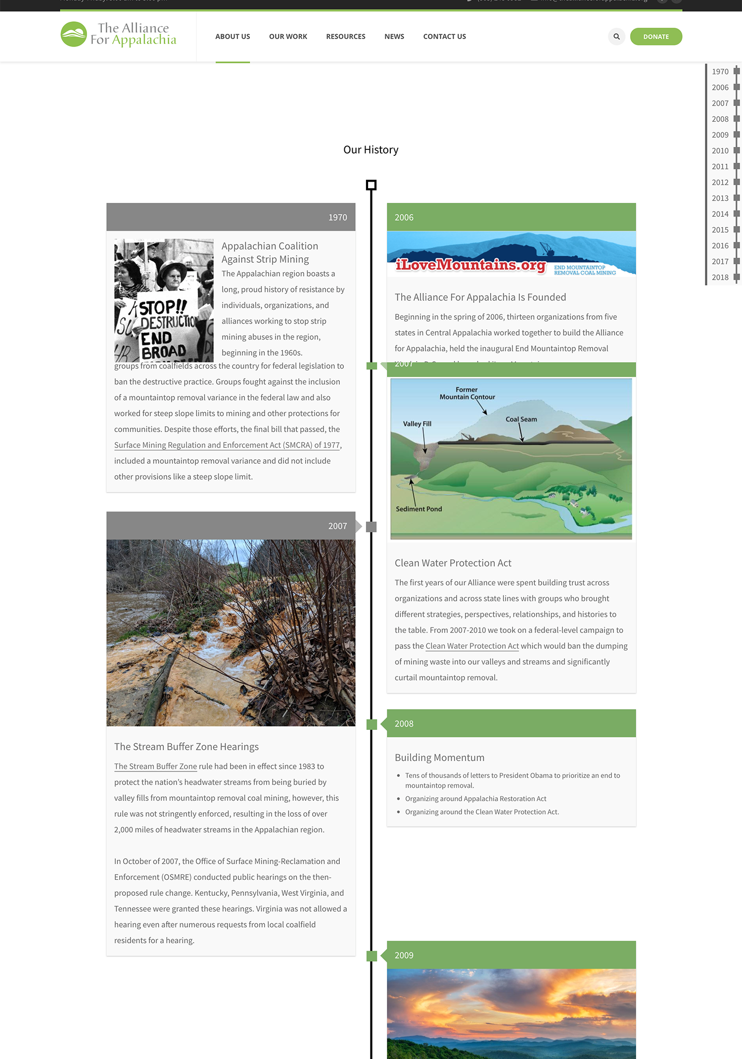 Alliance Website - timelien